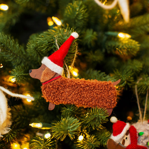 Colgante dachshund gorrito Papá Noel - Brocantia - Tienda decoracion y regalos Oviedo