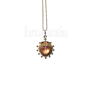 Colgante Sagrado Corazón reversible rosa