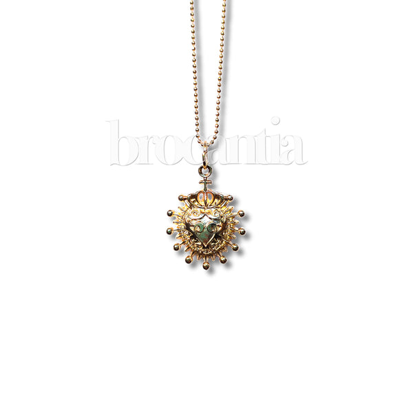 Colgante Sagrado Corazón reversible rosa