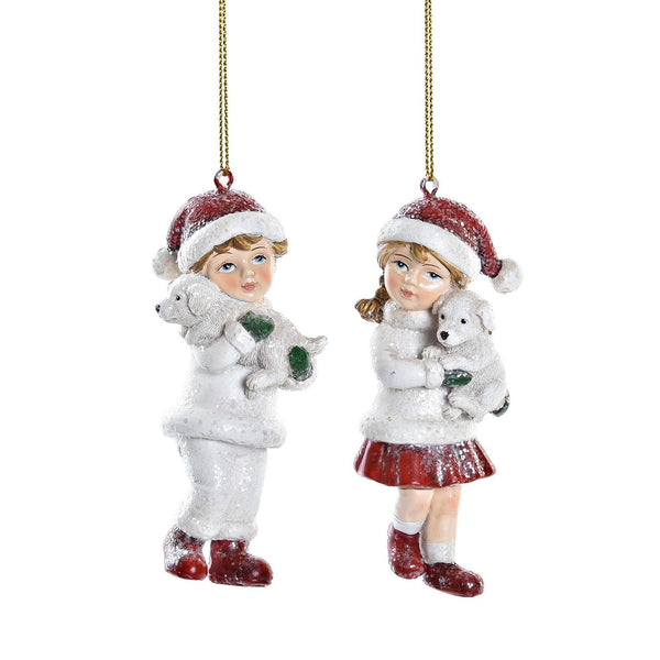 adornos navideños clásicos niño y niña Brocantia