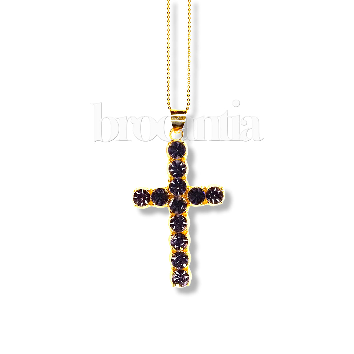 Colgante Cruz Mexicana piedras moradas