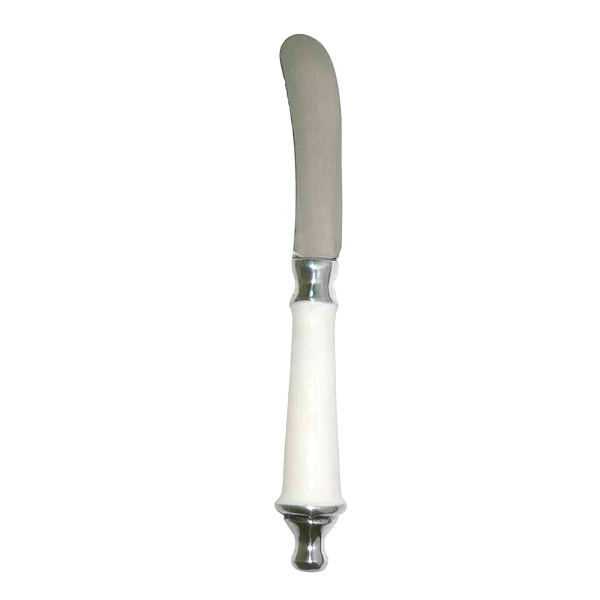 Cuchillo untar mango blanco Brocantia