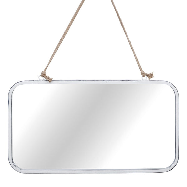 Espejo horizontal blanco - Brocantia - Tienda decoracion y regalos Oviedo