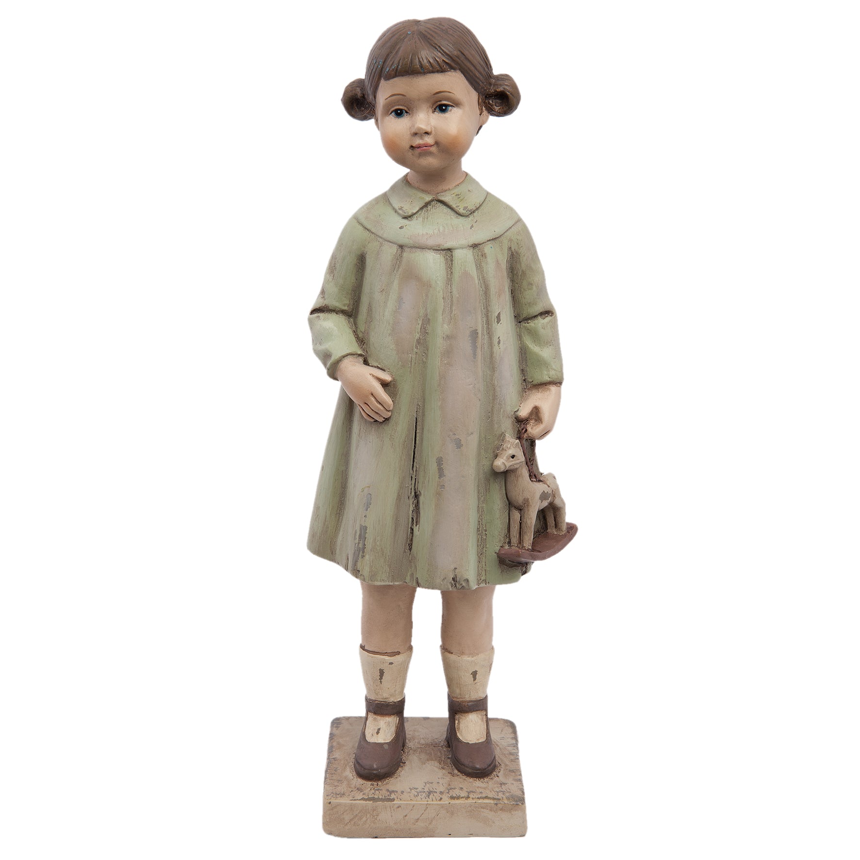 Figura niña con caballito - Brocantia - Tienda de decoración en Oviedo