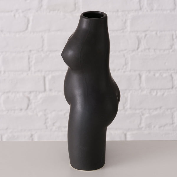 Jarrón cuerpo femenino negro Brocantia
