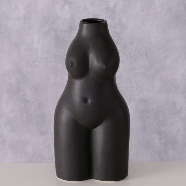 Jarrón cuerpo femenino negro Brocantia