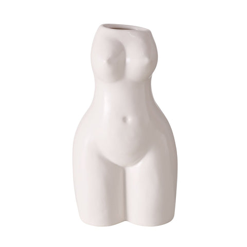 Jarroncito cuerpo femenino blanco Brocantia