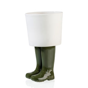 Macetero botas Wellington verdes Brocantia