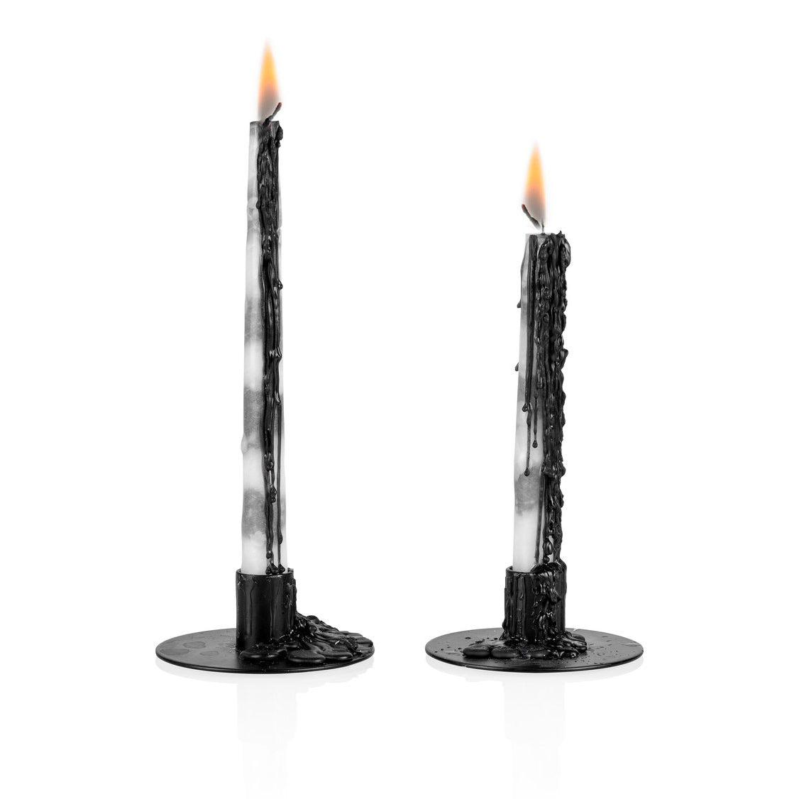 Set 2 velas lloronas blanco y negro - Brocantia - Tienda decoracion y regalos Oviedo