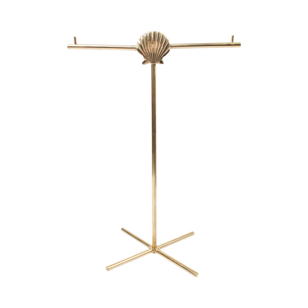 Stand joyas concha dorado