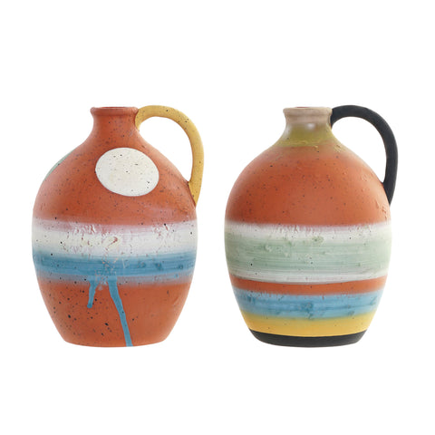 Jarrón vasija terracota colores